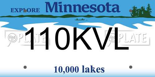 110KVL Minnesota License Plate