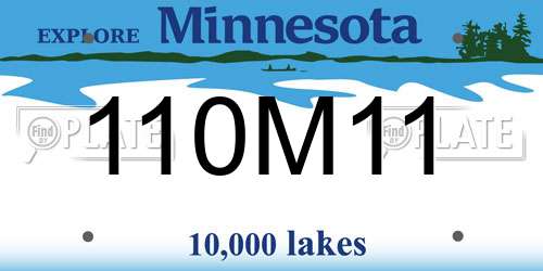 110M11 Minnesota License Plate