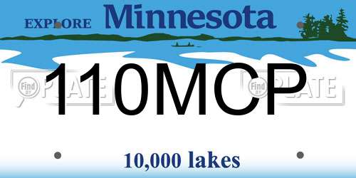 110MCP Minnesota License Plate
