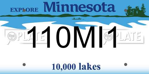 110MI1 Minnesota License Plate