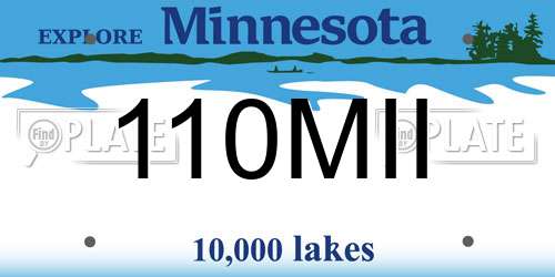 110MII Minnesota License Plate