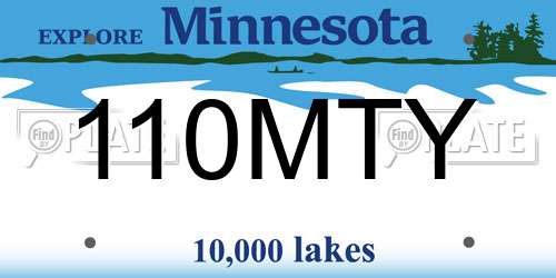 110MTY Minnesota License Plate