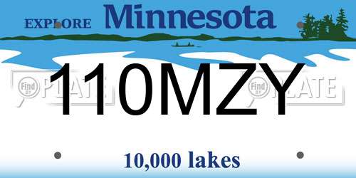 110MZY Minnesota License Plate