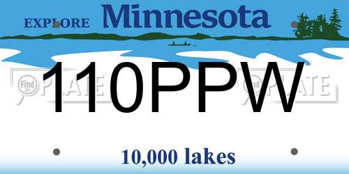 110PPW Minnesota License Plate