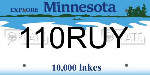 110RUY Minnesota License Plate