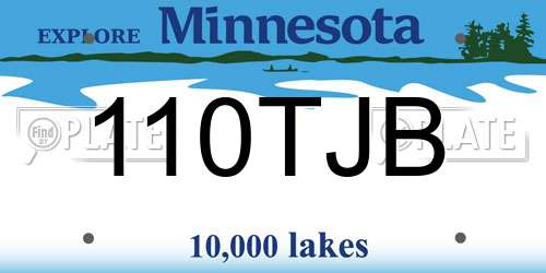 110TJB Minnesota License Plate