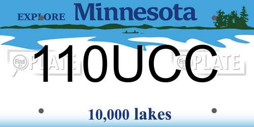 110UCC Minnesota License Plate