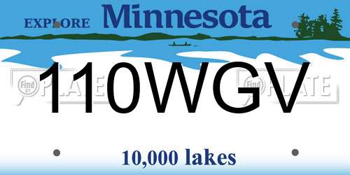 110WGV Minnesota License Plate