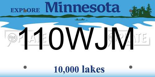 110WJM Minnesota License Plate