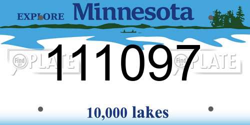 111097 Minnesota License Plate