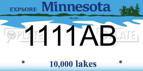 1111AB Minnesota License Plate