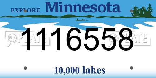 1116558 Minnesota License Plate