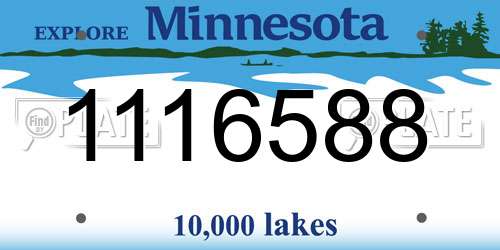 1116588 Minnesota License Plate