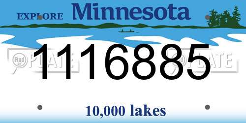 1116885 Minnesota License Plate