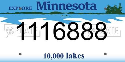 1116888 Minnesota License Plate