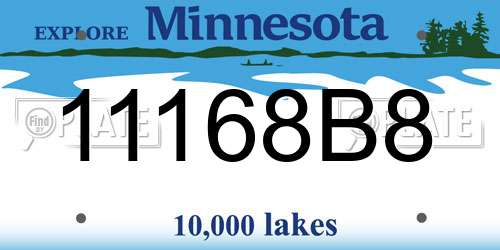 11168B8 Minnesota License Plate