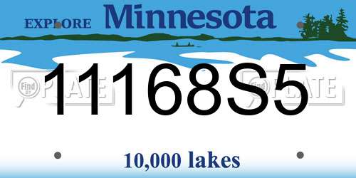 11168S5 Minnesota License Plate