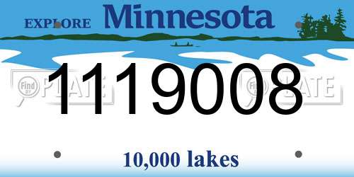 1119008 Minnesota License Plate