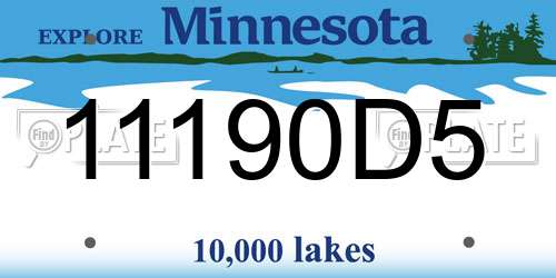 11190D5 Minnesota License Plate