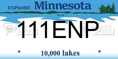 111ENP Minnesota License Plate