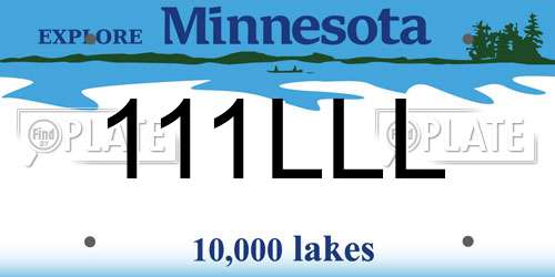 111LLL Minnesota License Plate