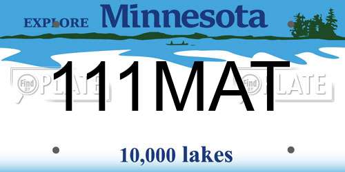 111MAT Minnesota License Plate