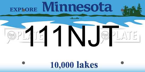 111NJT Minnesota License Plate