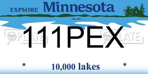 111PEX Minnesota License Plate