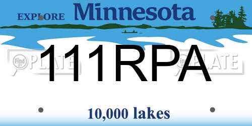 111RPA Minnesota License Plate