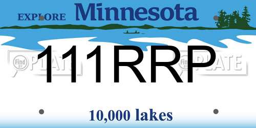 111RRP Minnesota License Plate