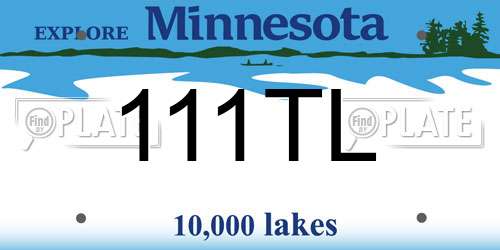 111TL Minnesota License Plate