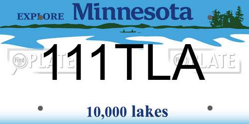 111TLA Minnesota License Plate