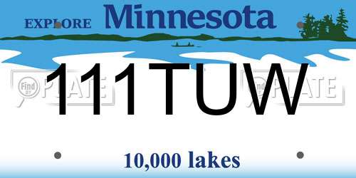 111TUW Minnesota License Plate