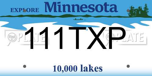111TXP Minnesota License Plate