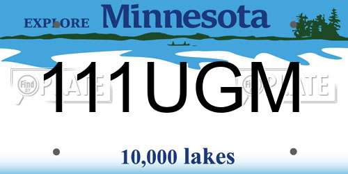 111UGM Minnesota License Plate