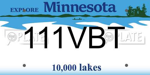 111VBT Minnesota License Plate