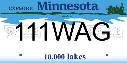 111WAG Minnesota License Plate
