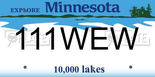 111WEW Minnesota License Plate