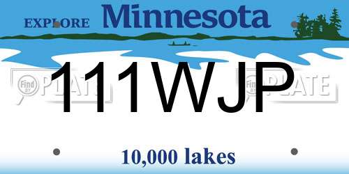 111WJP Minnesota License Plate