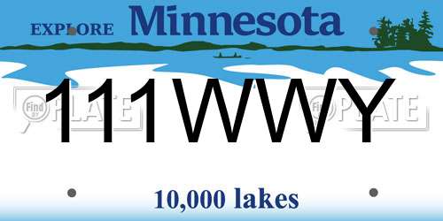 111WWY Minnesota License Plate