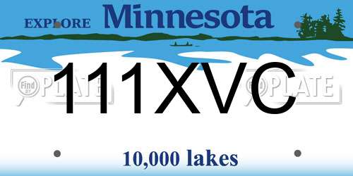 111XVC Minnesota License Plate