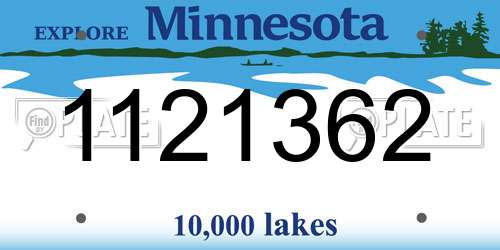 1121362 Minnesota License Plate