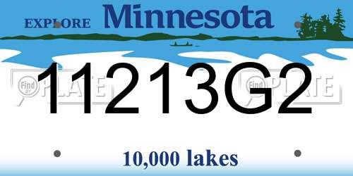 11213G2 Minnesota License Plate