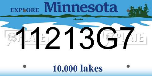 11213G7 Minnesota License Plate