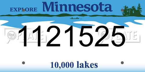 1121525 Minnesota License Plate