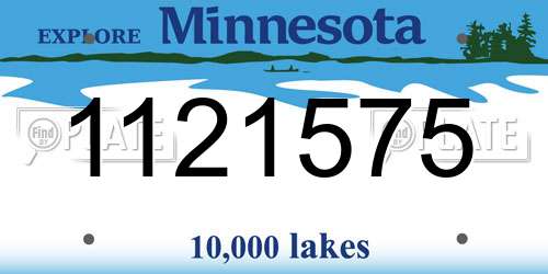 1121575 Minnesota License Plate