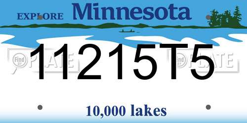 11215T5 Minnesota License Plate