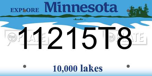 11215T8 Minnesota License Plate