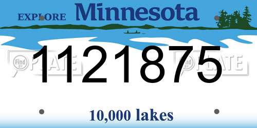1121875 Minnesota License Plate