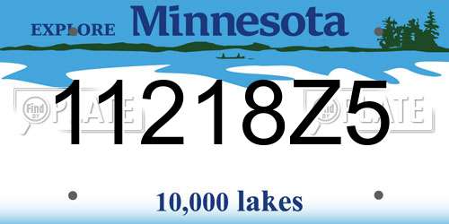 11218Z5 Minnesota License Plate